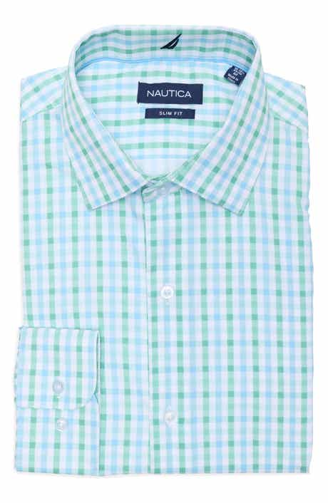 Nautica Check Print Slim Fit Dress Shirt