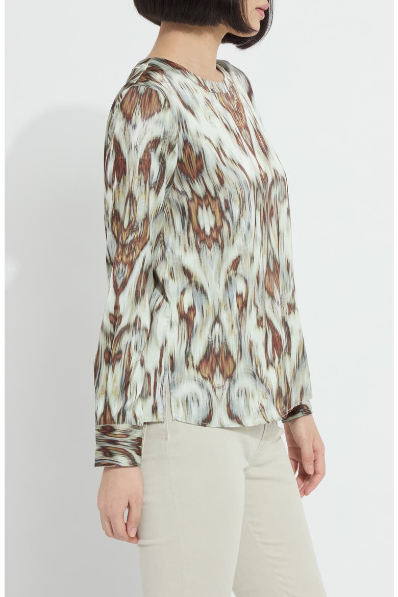 Tanni Crewneck Satin Blouse, Alternate, color, WOODLAND PAISLEY