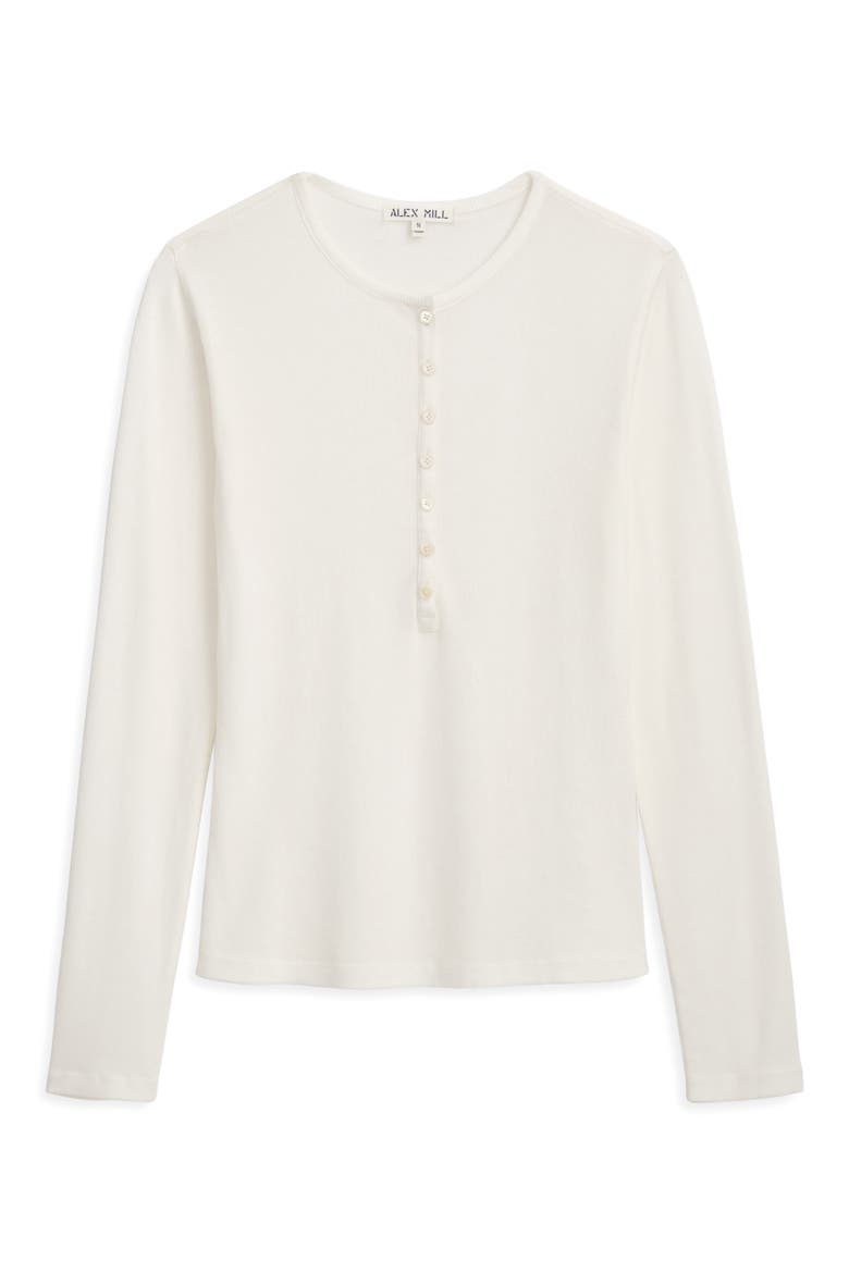 Laine Cotton Blend Rib Henley, Main, color, WHITE
