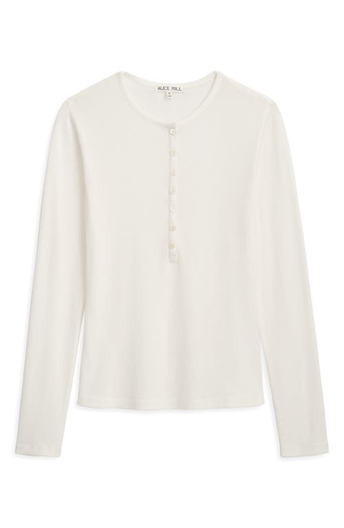 Alex Mill Laine Cotton Blend Rib Henley In White