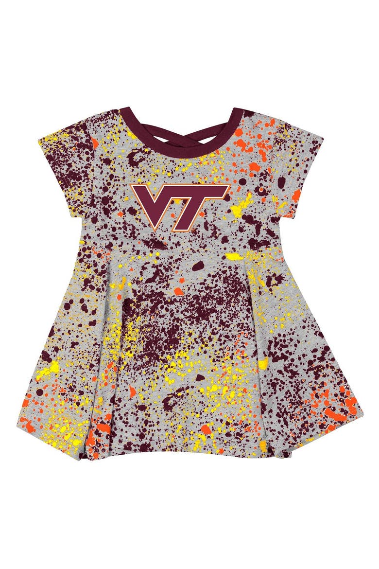 Girls Infant Colosseum Gray Virginia Tech Hokies Sweet Pea Dress, Alternate, color, Gray