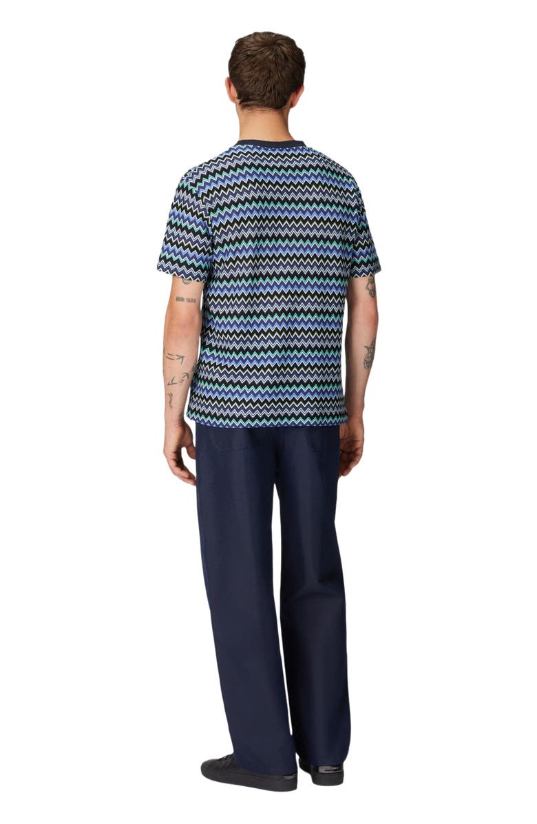 Missoni Zig Zag Cotton Crewneck T-shirt With Contrasting Collar, Alternate, color, 