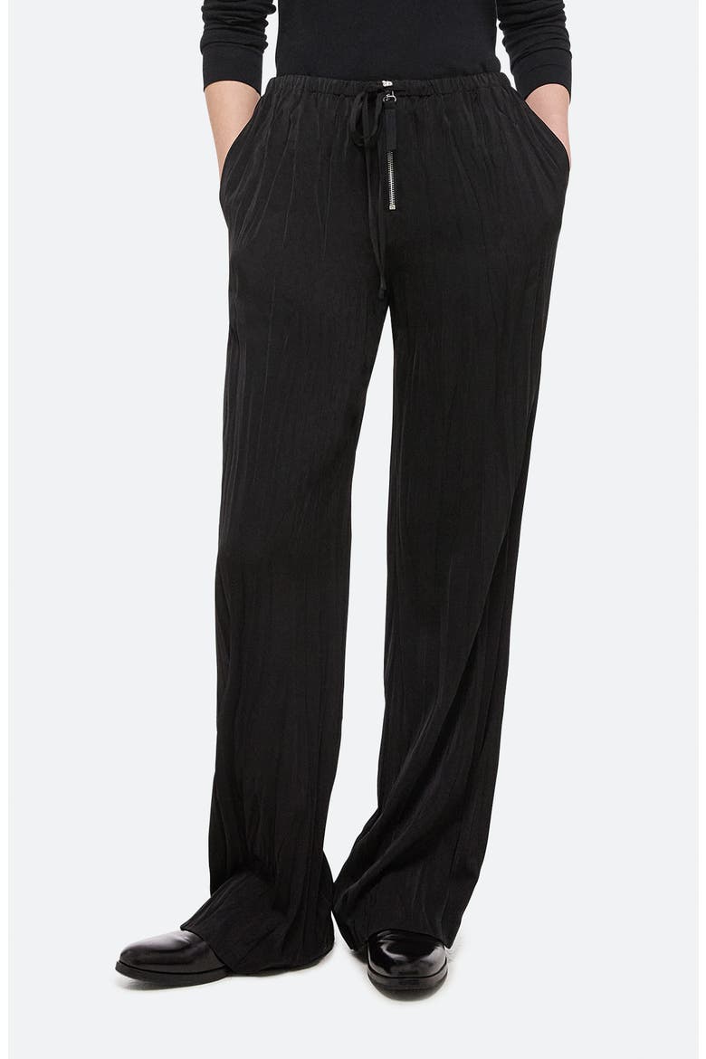 Crush Drawstring Waist Pants, Main, color, BLACK