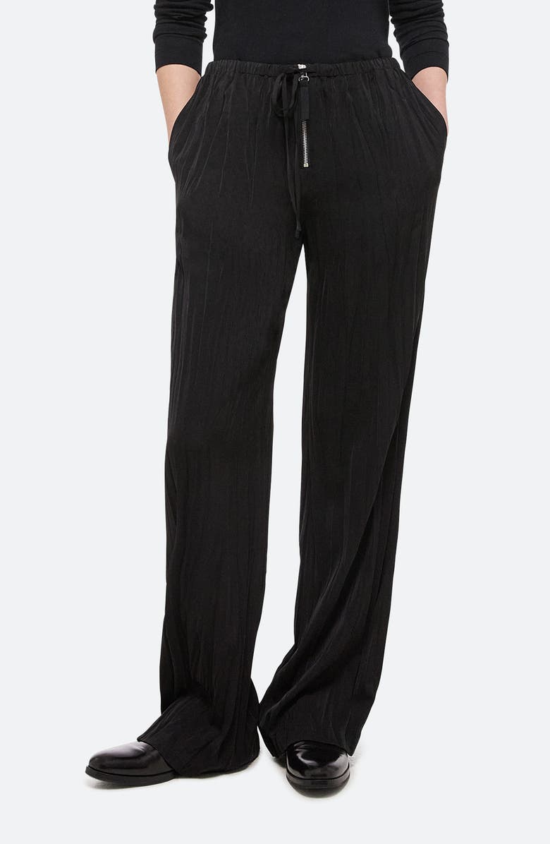 Helmut Lang Crush Drawstring Waist Pants, Main, color, Black