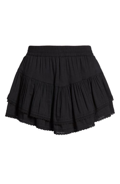 Bp. Lace Trim Ruffle Skort In Black