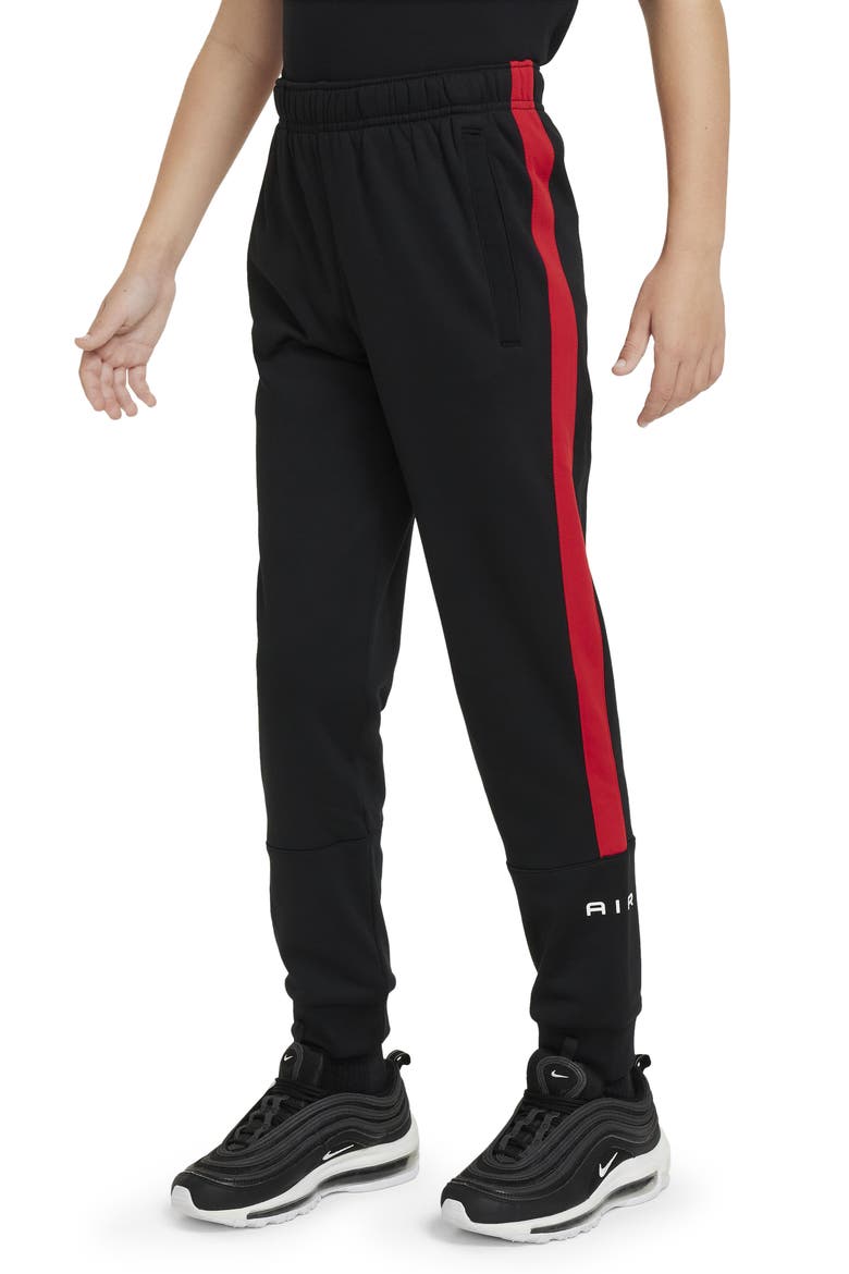 Kids' Air Side Stripe Joggers, Main, color, BLACK/ UNIVERSITY RED