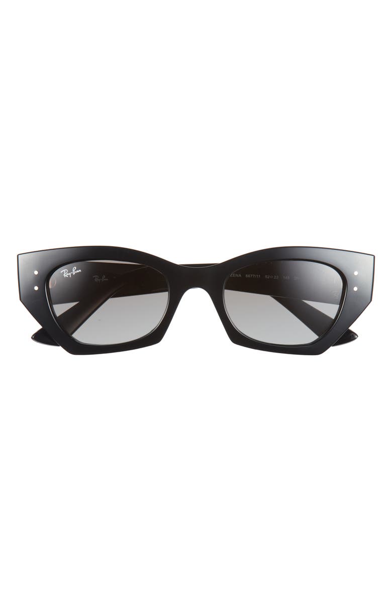 Ray-Ban Zena 52mm Geometric Sunglasses, Main, color, Black