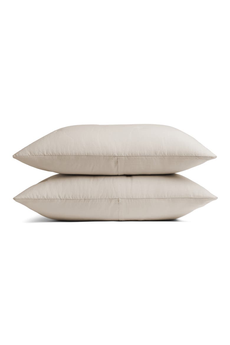 Set of 2 Soft Cotton Quilted Shams, Main, color, BONE
