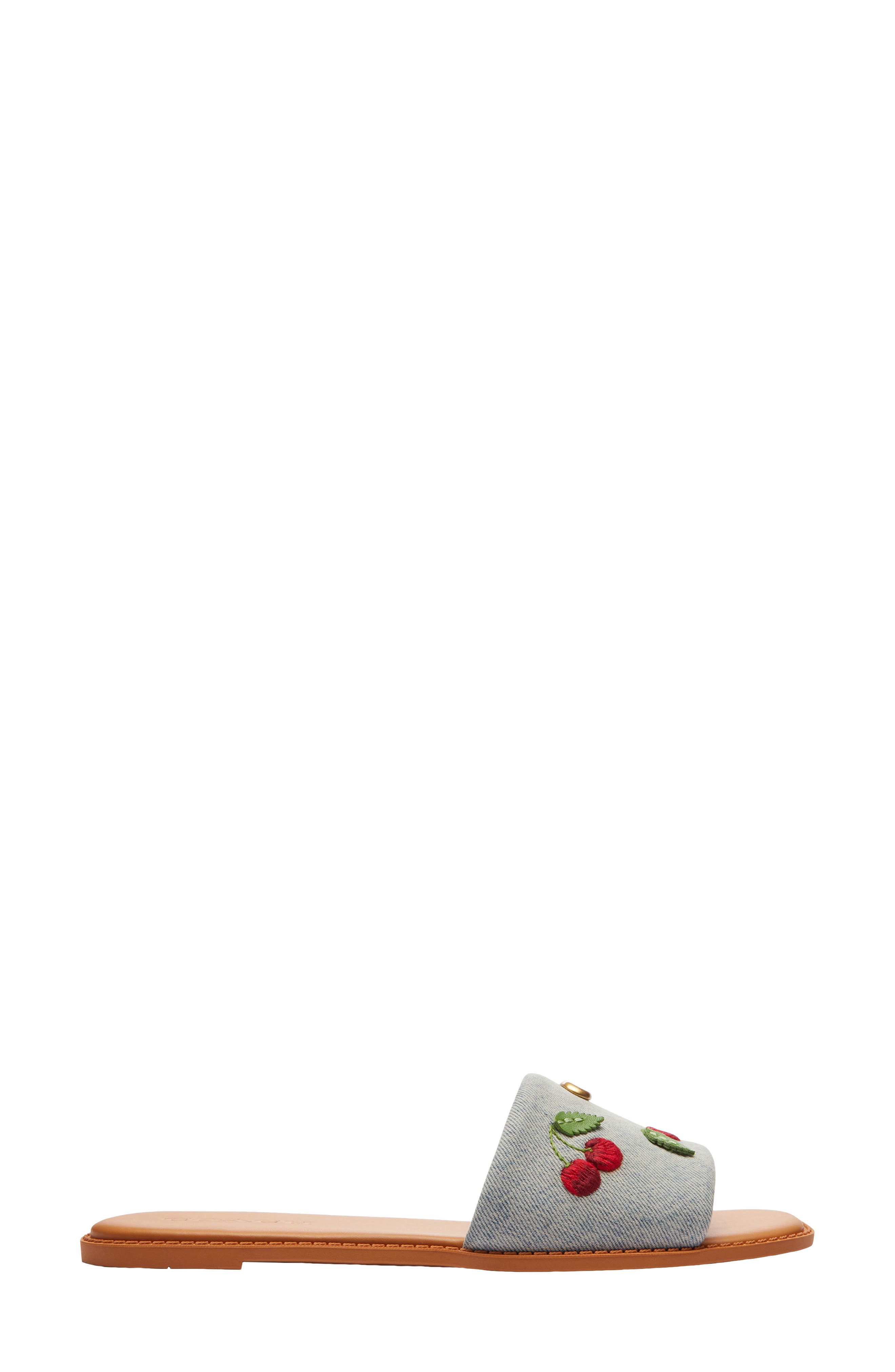 COACH Holly Denim Cherries Slide Sandal, Alternate, color, 
