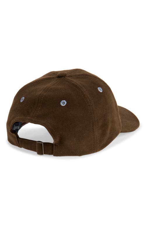 Drake's Horse Appliqué Cotton Moleskin Adjustable Baseball Cap In Brown