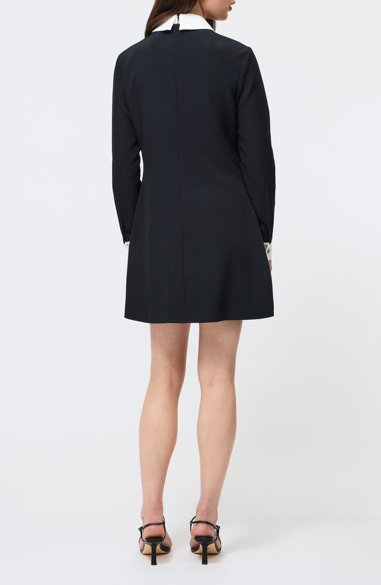 French Connection Echo Collared Long Sleeve Shift Dress, Alternate, color, Black