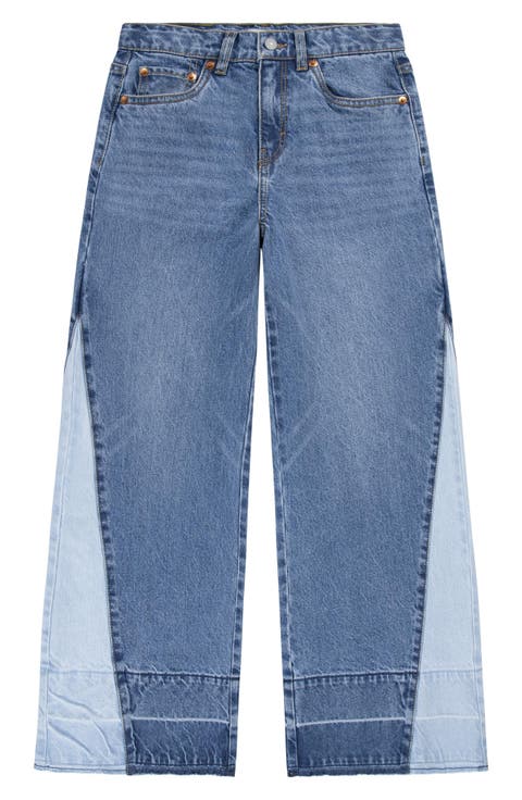 Kids' Patchwork Baggy High Waist Release Hem Jeans (Drew Me In) (Big Kid)