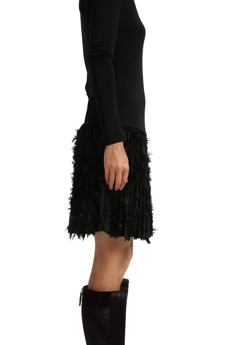 Ecicla Texture Turtleneck Long Sleeve Dress, Alternate, color, BLACK