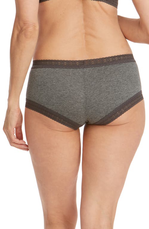 Hanky Panky Dream Lace Trim Modal Boyshorts In Heather Granite