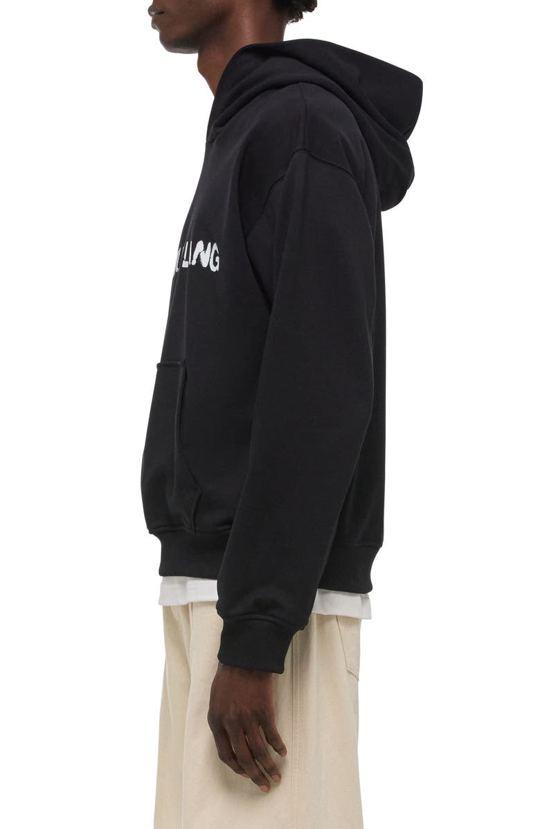 Helmut Lang Stencil Logo Graphic Hoodie, Alternate, color, Black
