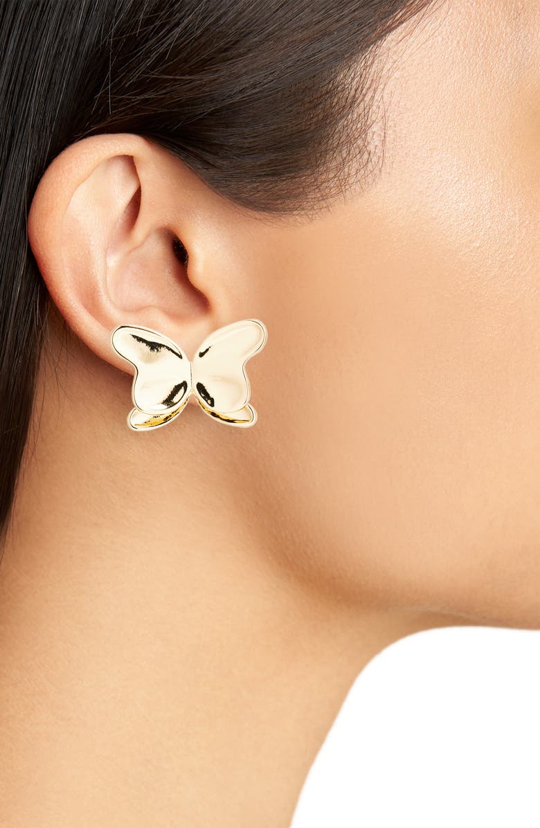 Tasha Butterfly Stud Earrings, Alternate, color, Gold