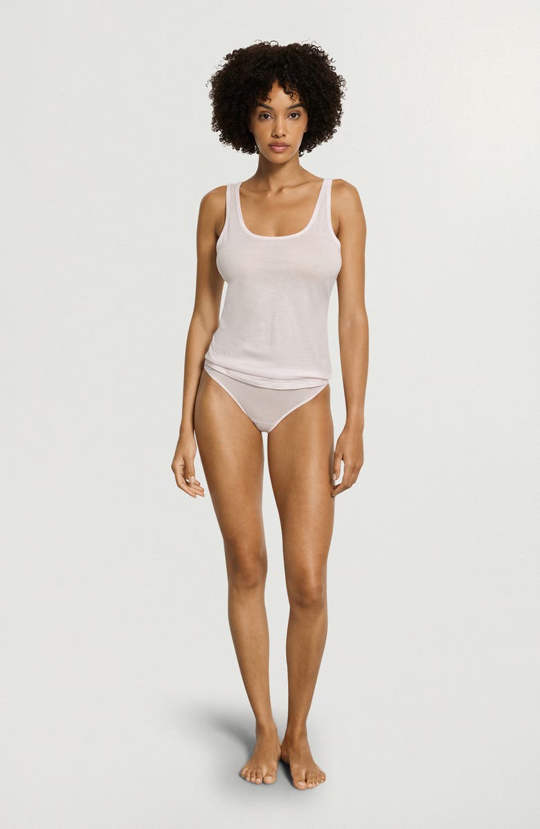 Hanro Ultralight Cotton Tank Top, Alternate, color, Honeydew