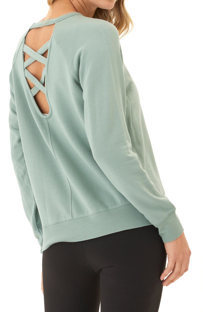 Threads 4 Thought Danica Feather Fleece Crisscross Sweatshirt, Alternate, color, 