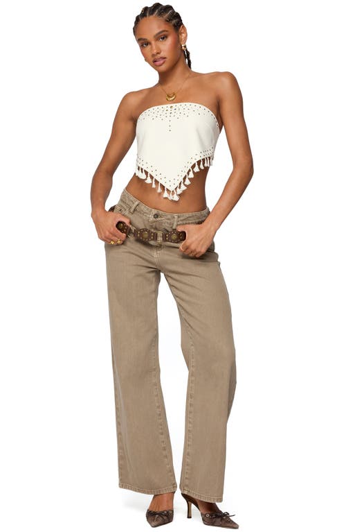 EDIKTED EDIKTED STUD & TASSEL HANDKERCHIEF STRAPLESS TOP 