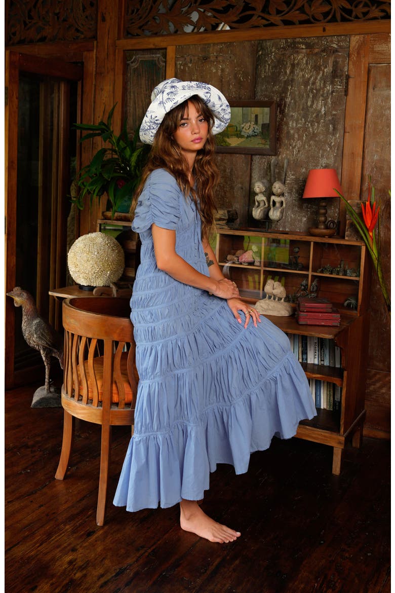 The Srikandi Ruffle Maxi Dress, Alternate, color, Princess Blue