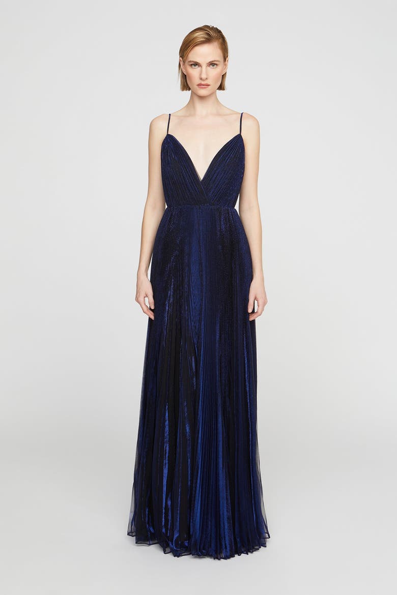 Zellie Crystal Jersey Gown, Main, color, Sapphire Stone