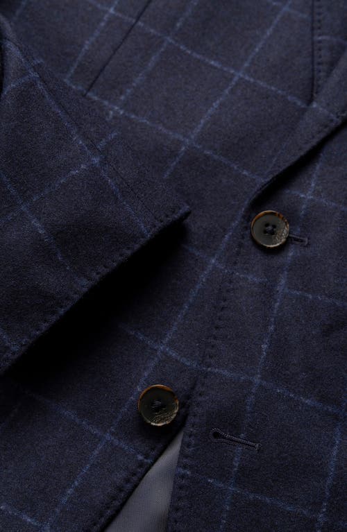 Rodd & Gunn Mansfield Windowpane Check Navy Felted Wool Blend Sport Coat In Midnight
