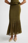 Ulla Johnson Vera Metallic Pleated Midi Skirt