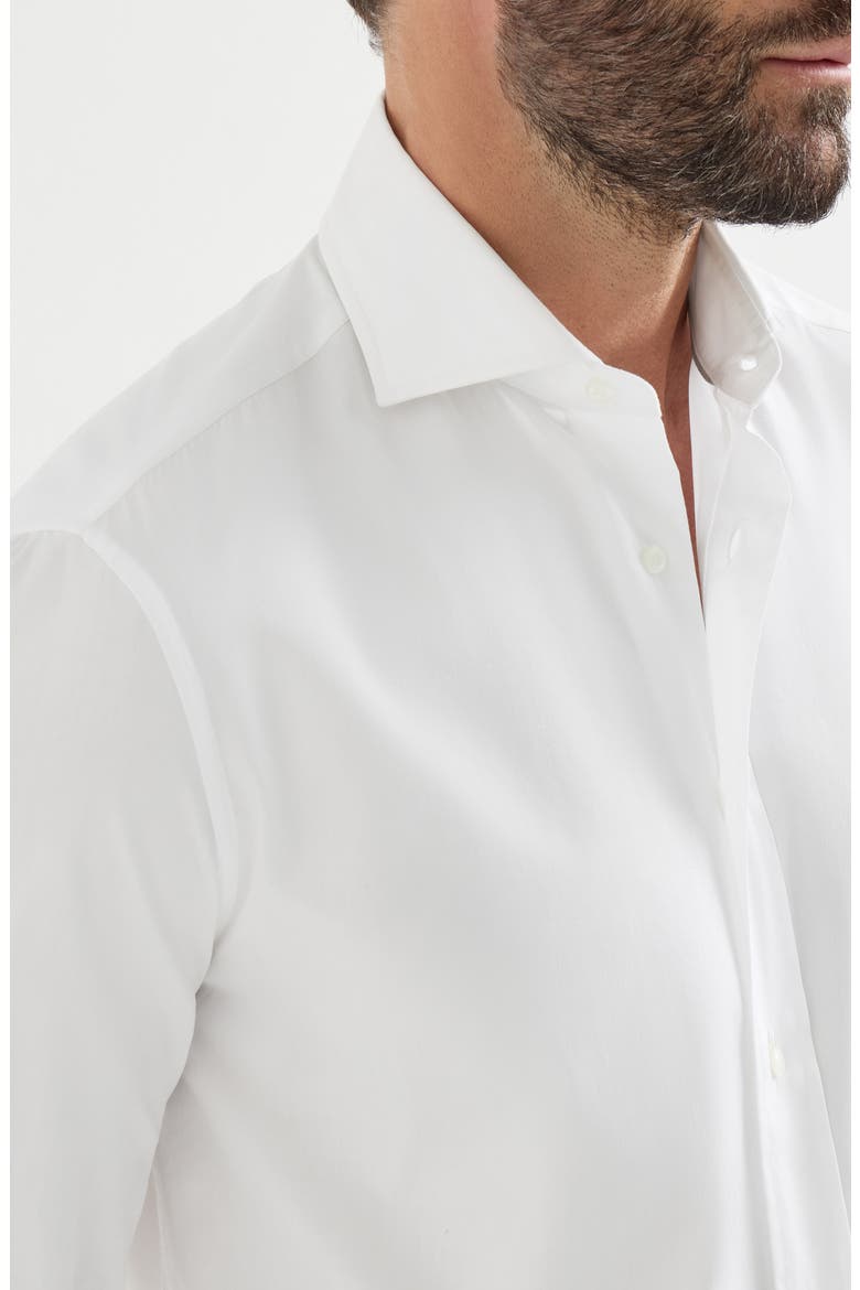 Twill shirt with spread collar, Alternate, color, White