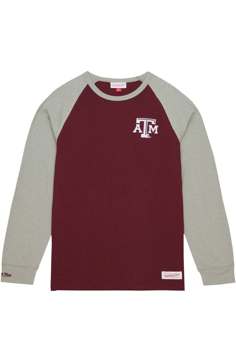 Mitchell & Ness Men's Mitchell & Ness Maroon Texas A&M Aggies Legendary Slub Raglan Long Sleeve T-Shirt, Alternate, color, Maroon