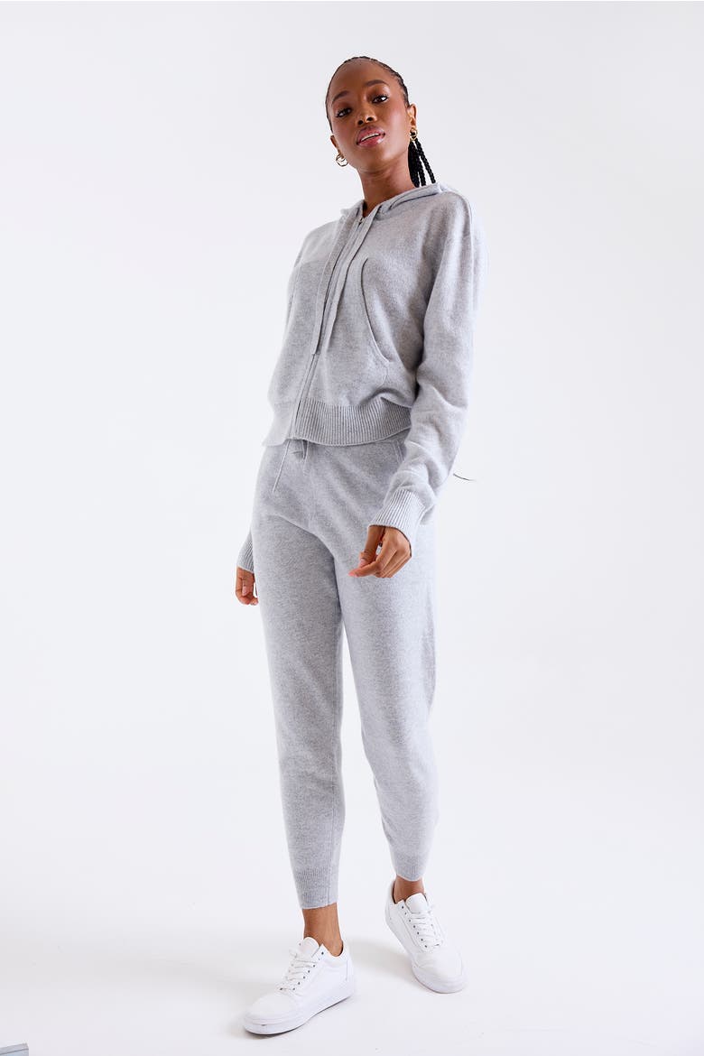 Lavinia Crop 100% Cashmere Sweater, Alternate, color, SUPER GREY