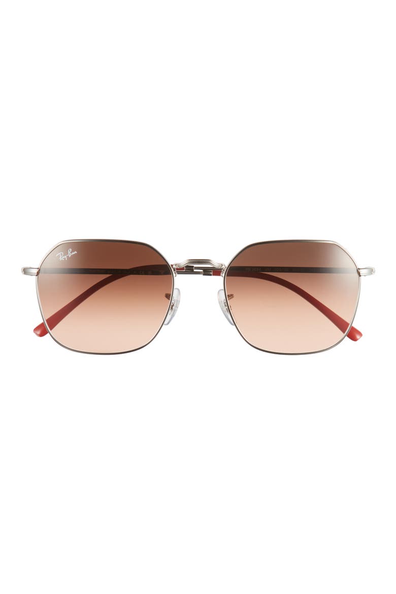 53mm Geometric Sunglasses, Main, color, SILVER