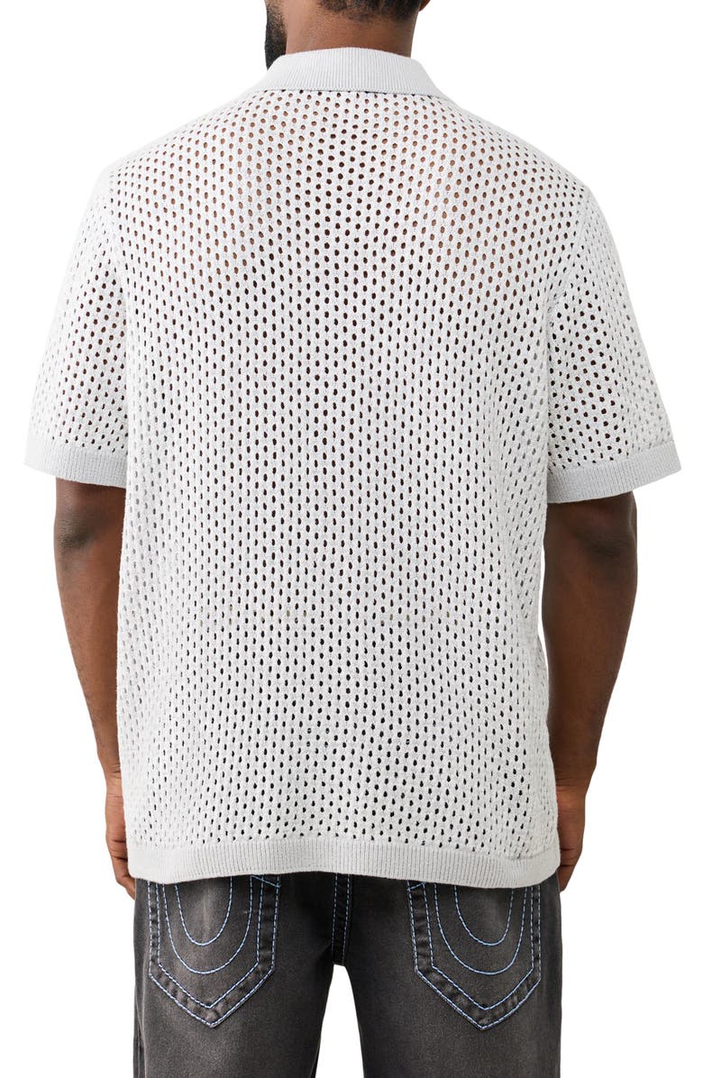True Religion Sheer Cotton Open Stitch Button-Up Shirt, Alternate, color,