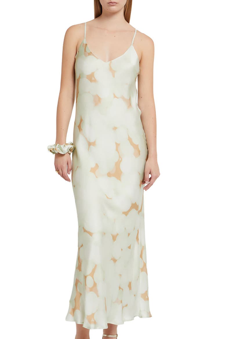 Printed Viscose Long Dress, Main, color, Mint