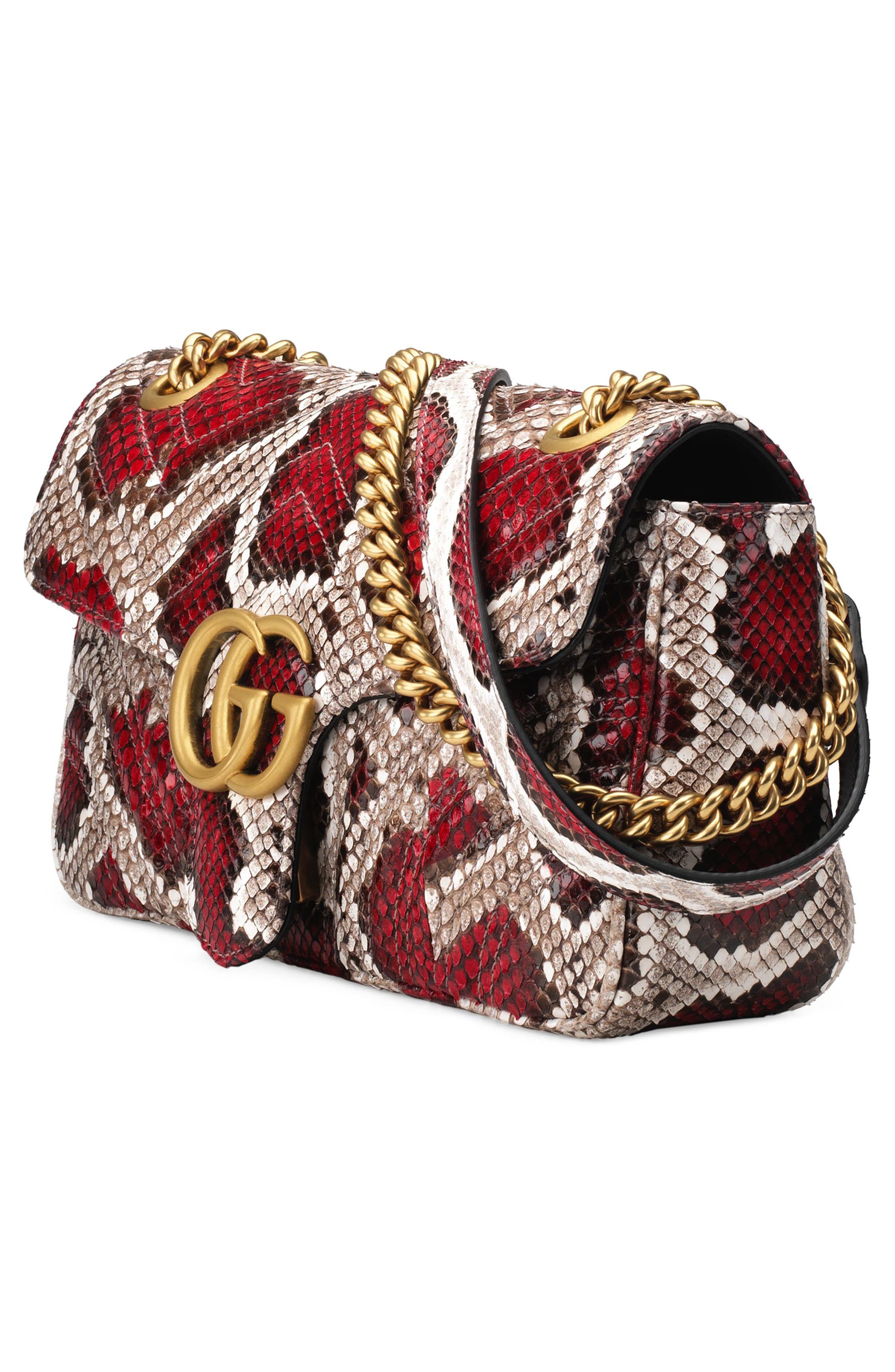 Gucci Marmont 2.0 Genuine Python Shoulder Bag, Alternate, color, 