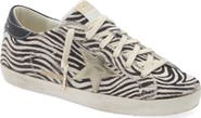 Golden Goose Super-Star Zebra Print Genuine Calf Hair Low Top Sneaker