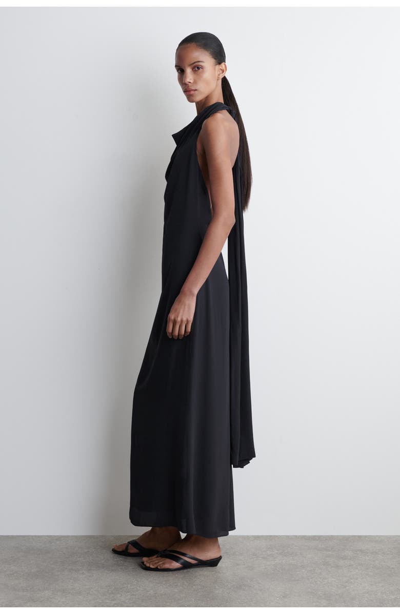 COS Cowl-Neck Maxi Dress, Alternate, color, Navy
