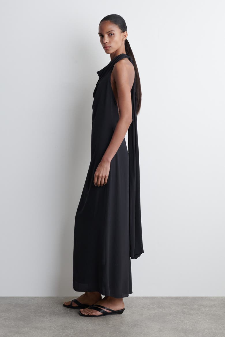cowl neck maxi dress amazon boohoo Women's Mesh Extreme Cowl Neck Maxi Dress in Wine
