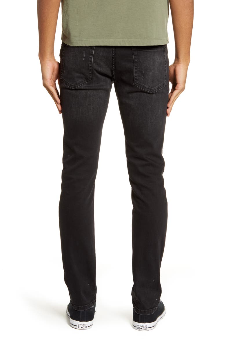 Ripped Slim Fit Jeans, Alternate, color, WASHED BLACK