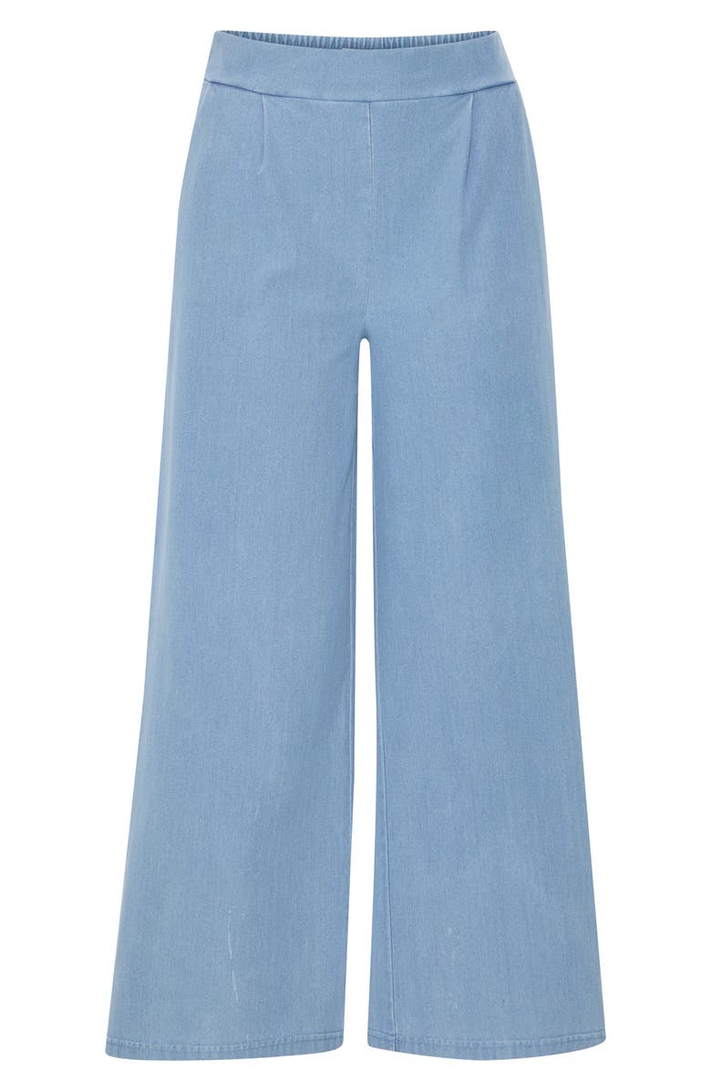 ICHI Ihkate Wide Leg Crop Denim Pants, Alternate, color, Denim Light Blue