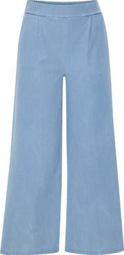 ICHI Ihkate Wide Leg Crop Denim Pants