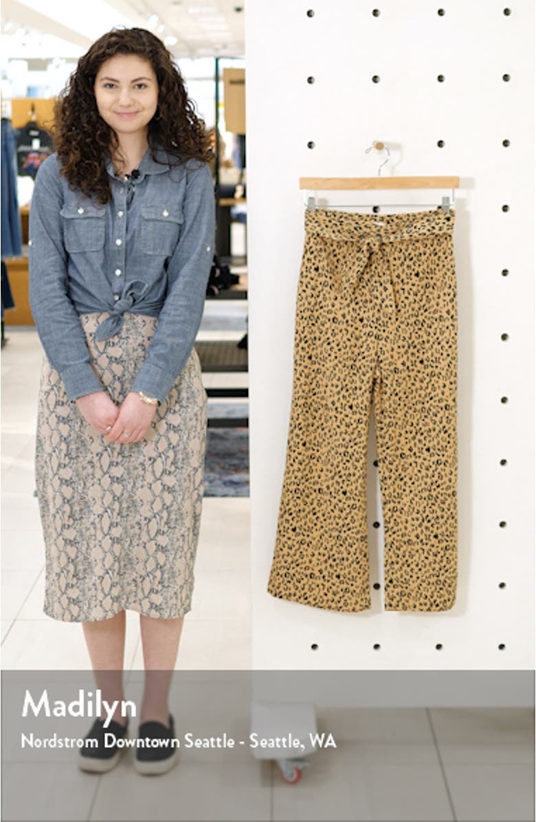 Leopard Print Tie Front Crop Flare Pants, sales video thumbnail