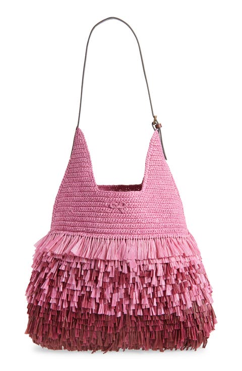 Dégradé Shag Raffia Hobo Bag