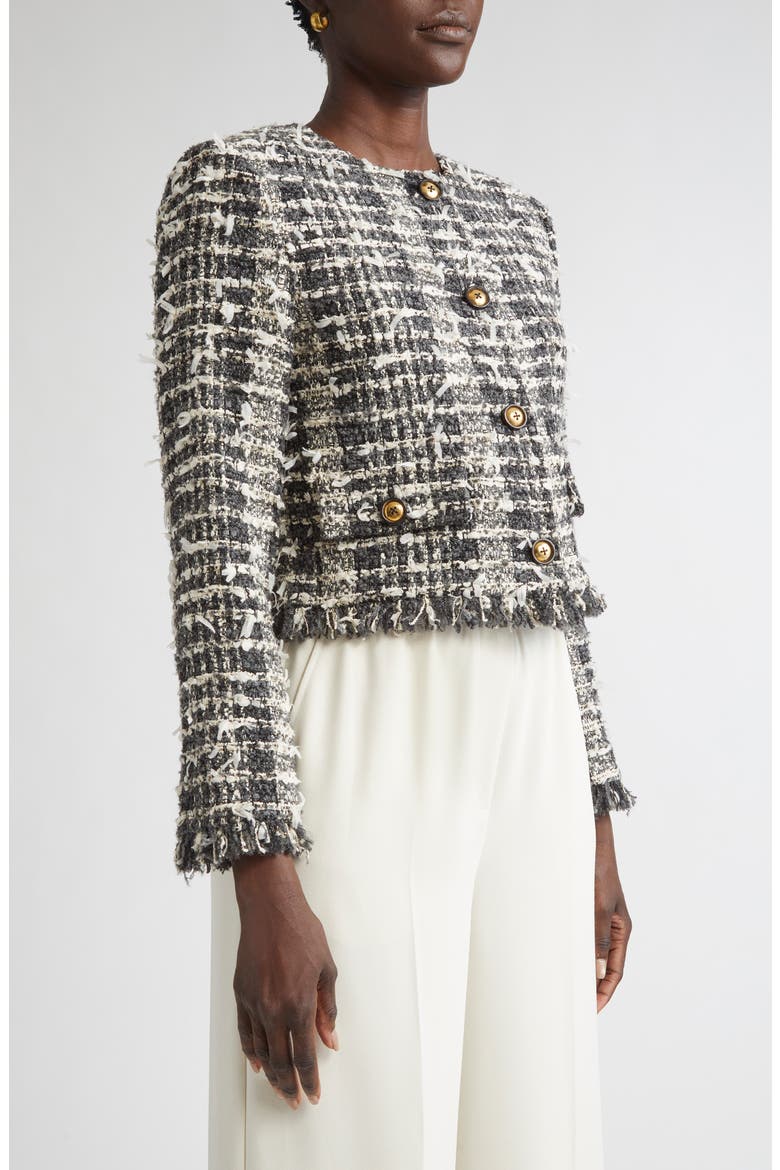 Eyelash Tweed Jacket, Alternate, color, MEDIUM GREY MELANGE MULTI
