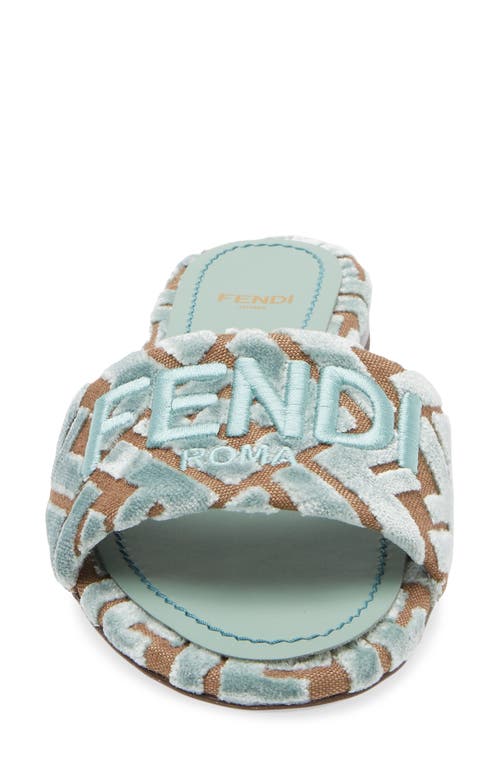 Fendi Sunshine Logo Embroidered Slide Sandal In Multi