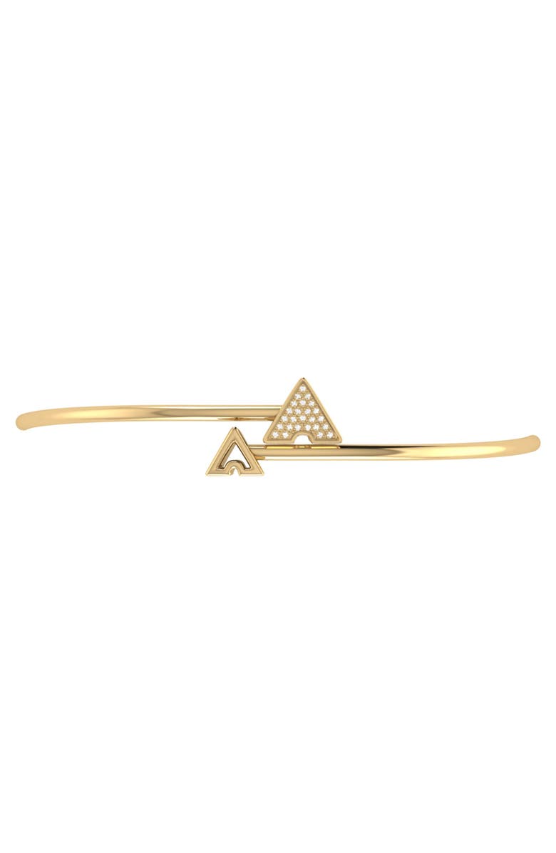 LuvMyJewelry Skyscraper Triangle Roof Sterling Silver Diamond Bangle, Alternate, color, 14Kt Gold Vermeil On Sterling