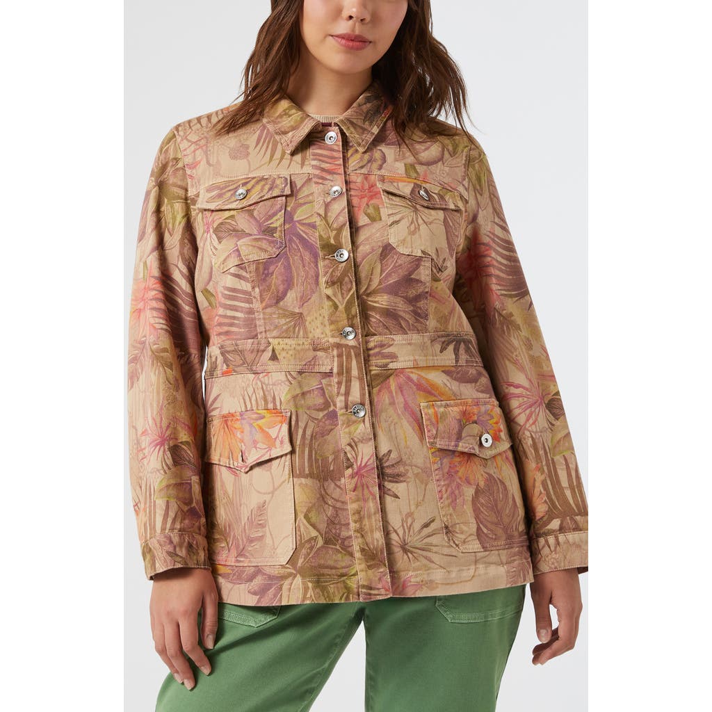 Marina Rinaldi Sport 1a Uscita Gattini Printed Jacket In Hazelnut Brown