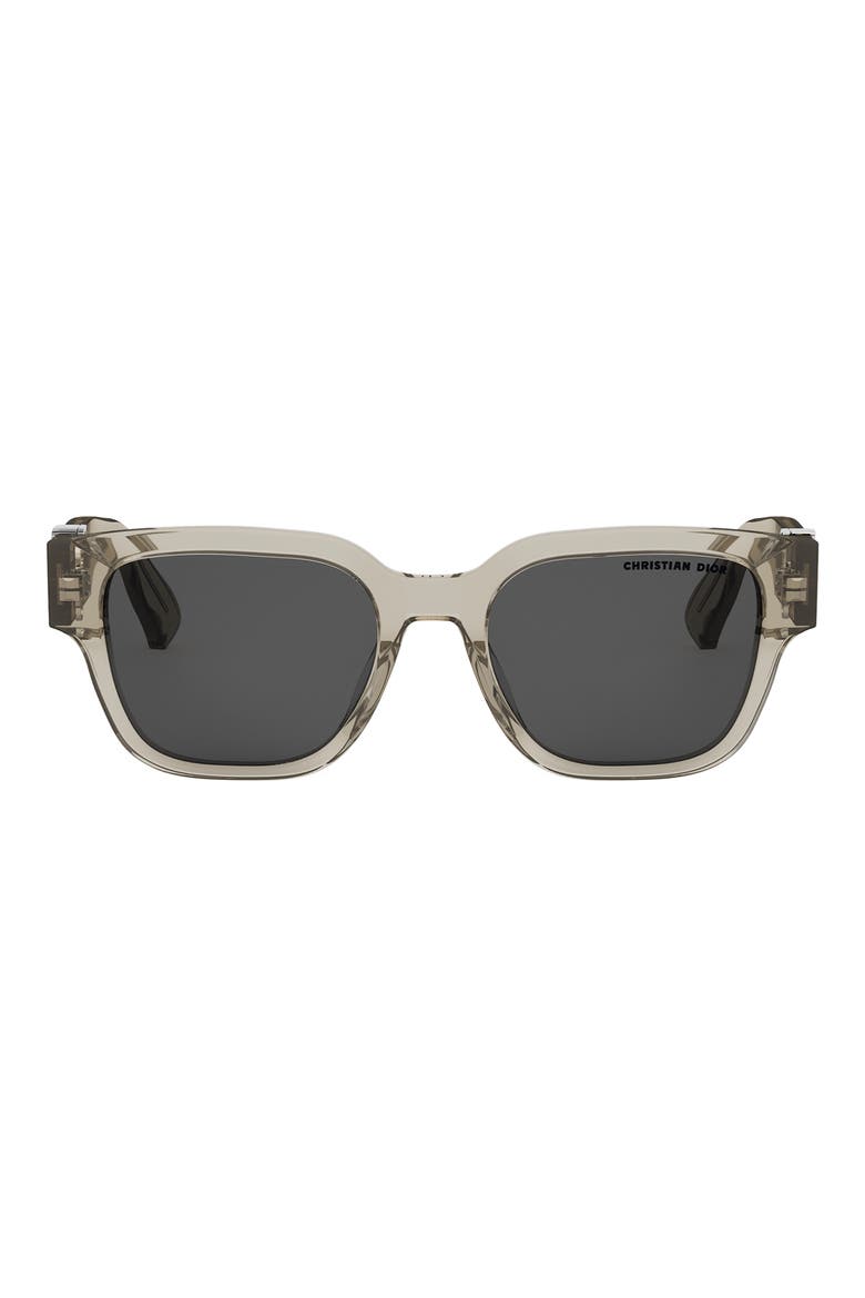 'DiorOblique S1I 53mm Square Sunglasses, Main, color, SHINY BEIGE / SMOKE