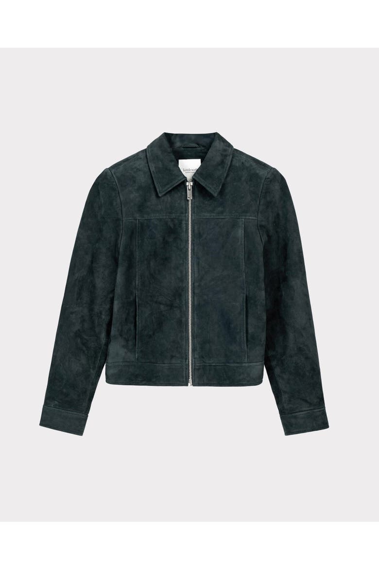 Harper Suede Bomber Jacket, Alternate, color, Shadow Grey