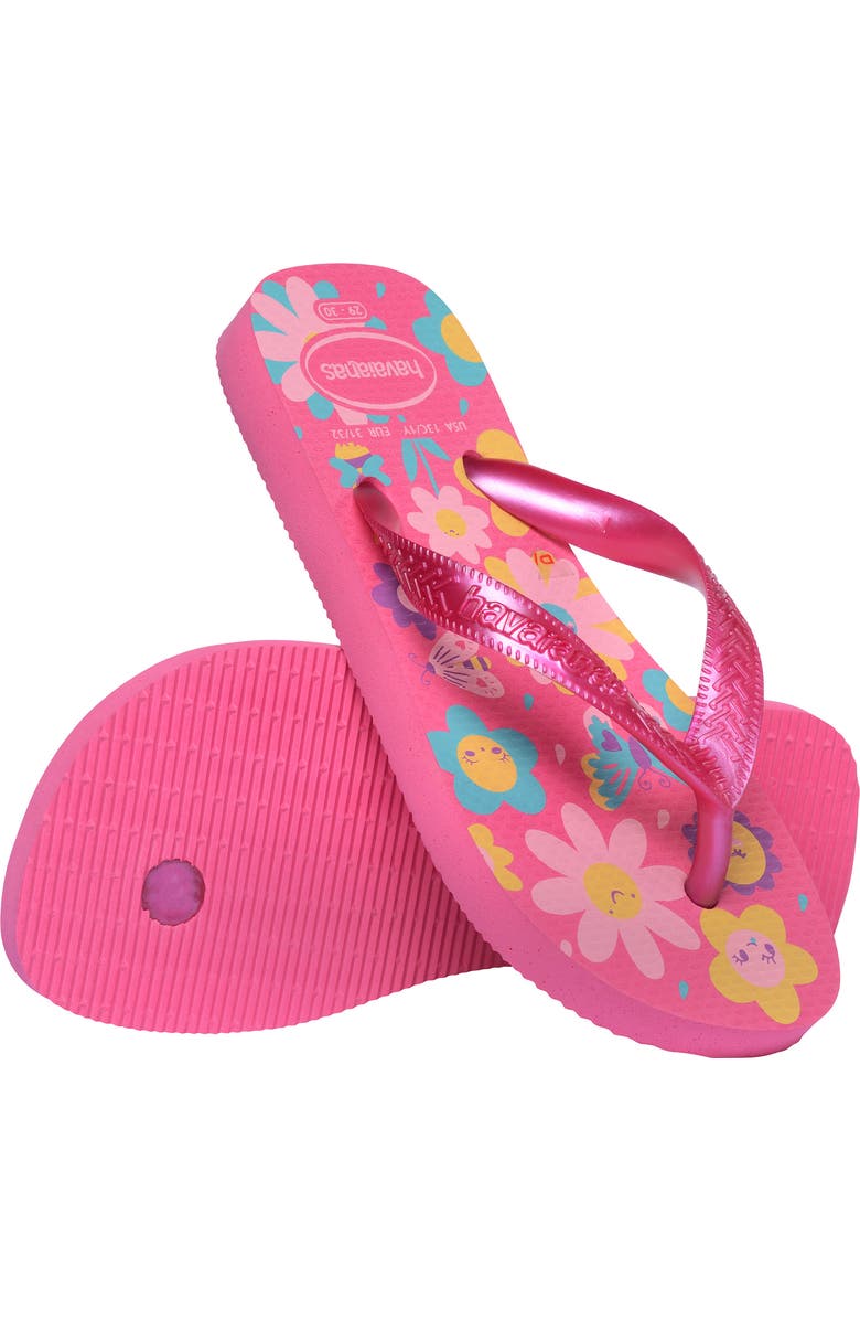 Havaianas Kids' Flores Flip Flop, Alternate, color, Pink Flux/ Pink Gum