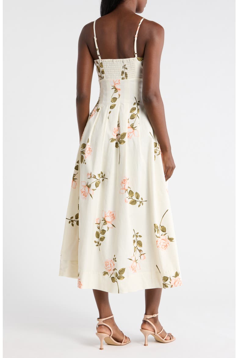 Stretch Twill Dress, Alternate, color, CASCADING ROSES